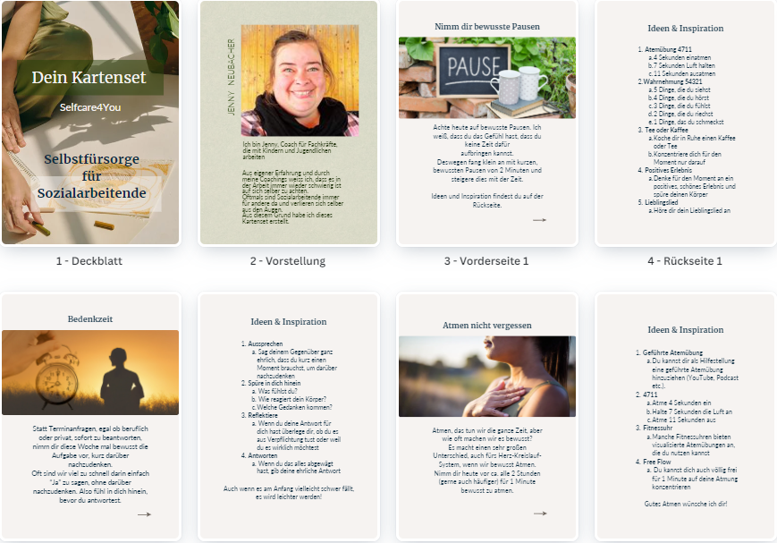 Selfcare Kartenset für Sozialarbeitende (digital)