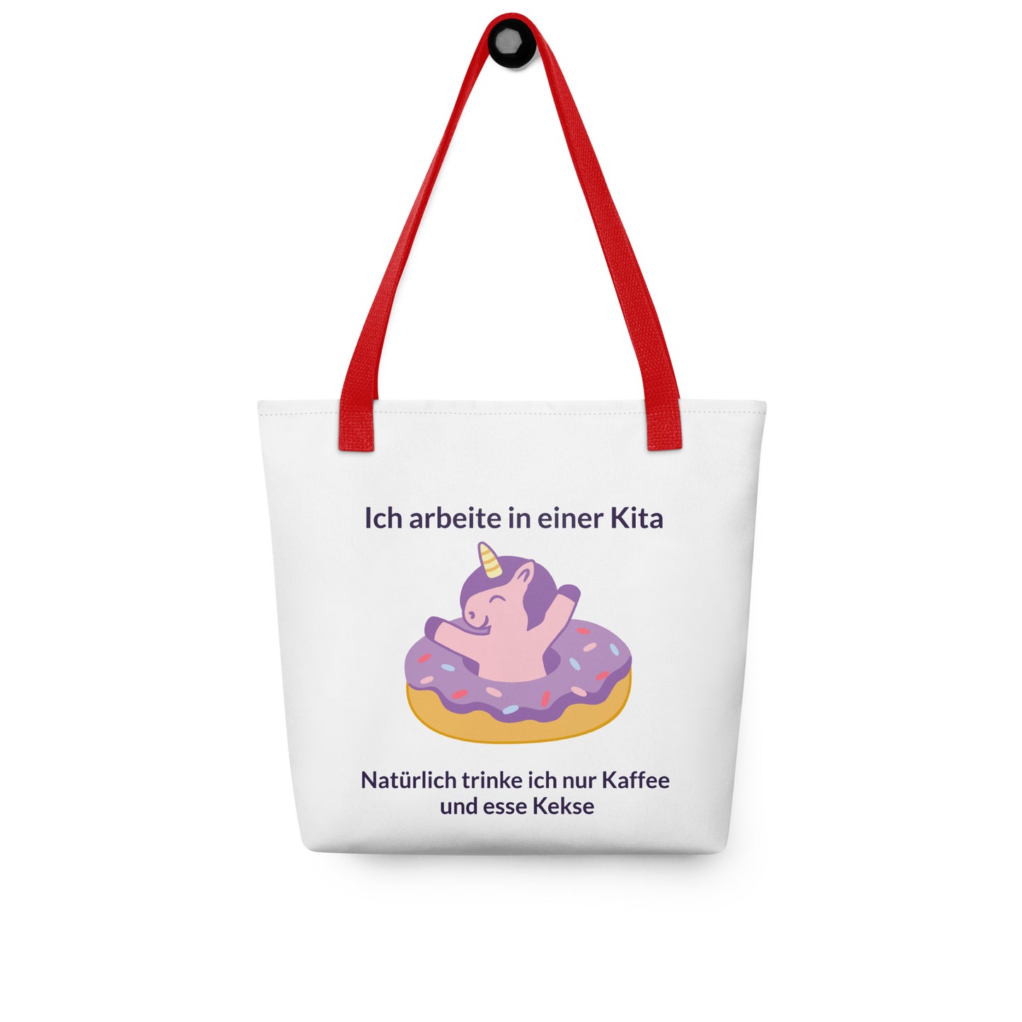 Stofftasche "Ich arbeite in einer Kita - Natürlich trinke ich nur Kaffee und esse Kekse"