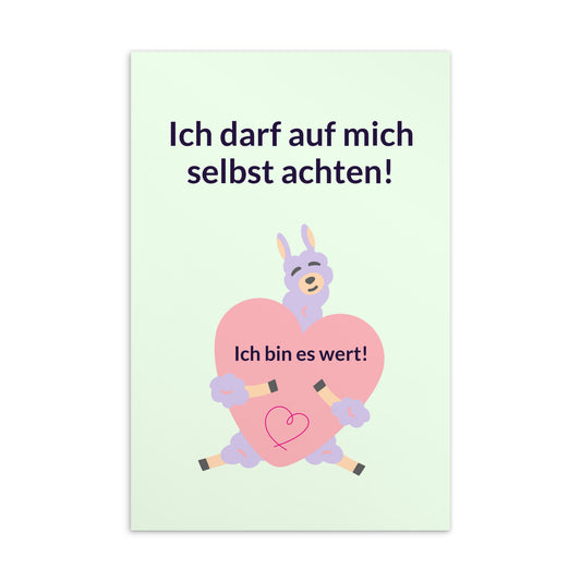 Motivations-Postkarte – „Ich darf auf mich selbst achten!